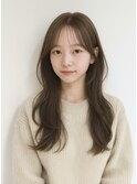 大人上品ロングレイヤー×透け感シースルーバング
