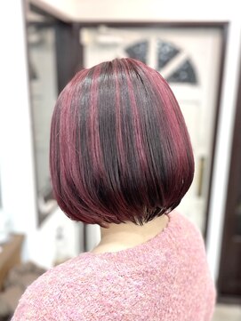 リッカ(RICCA) ショートボブ/アンブレラカラー/チェリーピンク/ダブルカラー