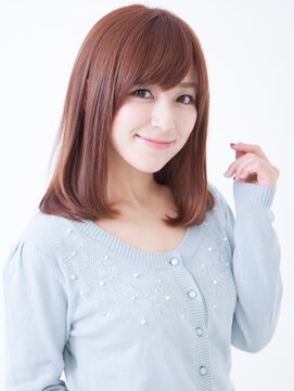 パティオン(PATIONN) チュラルストレート内巻きピンクベージュミディアム