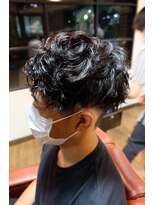 ディスパッチヘアー 今津店(DISPATCH HAIR) スパイラルパーマ　センターパート　＜理容室＞