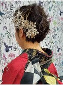 和装 まとめ髪 ショートヘアアレンジ ヘアセット 袴 振袖着付け