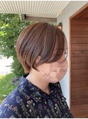ショート × グレージュ