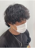 波巻きスパイラルツイストスパイラルパーマツーブロックウルフ