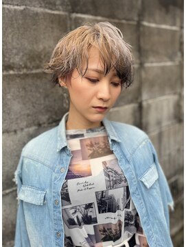 ビハインドザカーテン(BEHIND THE CURTAIN) 無造作パーマ×ベージュカラー【小顔/ワンレン/ボブルフ】