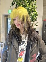 ヲタク(wotaku.)&nbsp;ルーツカラーイエローデザインカラーハイトーンロングアンブレラ