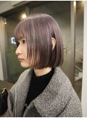 ラベンダーグレーハイトーンボブ