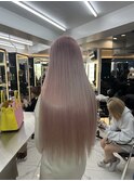 ピンクミルクティー/スーパーロングヘアー/シールエクステ