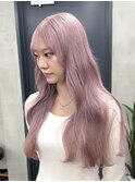ピンクアッシュダブルカラーケアブリーチハイトーン