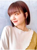 Say.ショートボブチェリーブラウン地毛風ストレートミニボブ青山