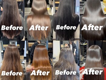 ユーザ(YUZA)の写真/髪質改善で自分史上最高の美髪に―。クセや広がりを抑え、まとまりのある自然なストレートが叶います*