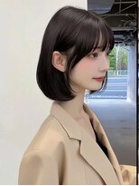 ヴェイン 渋谷(vain)&nbsp;ボブ レイヤー 顔周りレイヤー 小顔カット ダークブラウンカラー