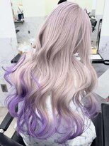 リノート バイ エゴル 太田川(Linoet by ENGOL)&nbsp;ホワイトベージュ/裾カラー/ラベンダーカラー