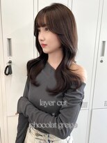 アリュウル 表参道 青山(Allure)&nbsp;くびれヘア＊レイヤーカット/顔周りカット/ショコラグレージュ