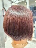 ヘアースタジオ ジェイワン(hair studio J ONE)&nbsp;30代40代50代/ボブ/ナチュラルストレート/白髪ぼかし/ピンク系