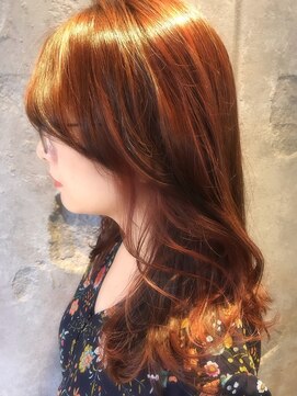 ヘアーデザイン ヴィフ(HAIR DESIGN vif) 【インナーカラー】バレイヤージュ×柔らかレッド
