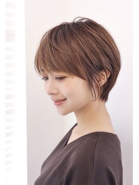 ミチオ ノザワ ヘアサロン ギンザ(Michio Nozawa HAIR SALON Ginza) 小顔大人ショート×ツヤ髪ブラウン 似合わせカット【瀧上丈司】