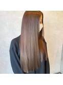 ニュアンスカラー上品ミルクティーベージュ×タイトストレート