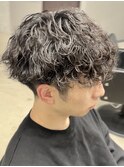 メンズ波巻きスパイラルパーマ/メンズツーブロック/