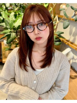 ルエ(rue) モカベージュストレートレイヤーロング暗髪◎20代30代40代50代