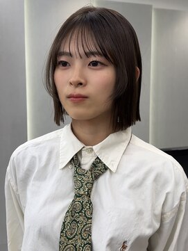 ロンド ブランシュ 錦糸町北口(Lond blanche) イメチェン外ハネボブ美髪ワイドバングミディアム縮毛矯正ボブ