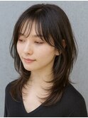 クラゲヘアレイヤーくびれスタイルオリーブグレー