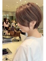 アース 栄店(HAIR&MAKE EARTH) earthショートレイヤーボブミルクティー丸みショートボブ