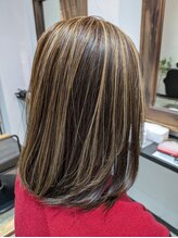 グリーン(Green) ハイライト白髪ぼかし/リタッチカラー