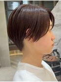 表参道白髪ぼかしマッシュショートヘアッシュベージュ40代50代