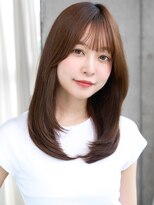 レノラ 髪質改善カラー 本町(LENORA) ミディアムレイヤー/内巻きワンカール/顔周り/20代/30代