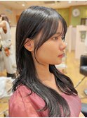 ★韓国ヘア/小顔/顔まわり／ぱっつん/おくれ毛/黒髪