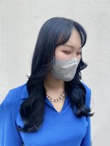 プレフル(playfull)&nbsp;【韓国風】ブルーブラックカラー　レイヤースタイル