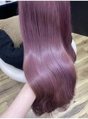 【ピンクラベンダー/ロング/ブリーチ/20代】