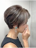 白髪ぼかし＆ツヤ感ショート/40代50代に似合う上品スタイル