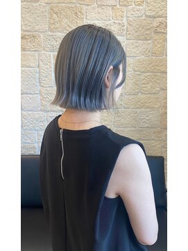 ヴァン カウンシル 川口店(VAN COUNCIL) 透明感カラー×外ハネくびレイヤーボブ ネイビー/ブルー#3