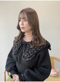 ブリーチなし大人可愛い顔周りカットブラウングレージュ