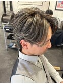 センターパート × ホワイトメッシュ