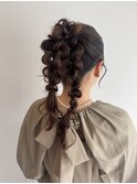 お呼ばれヘア＊編みおろしポニー