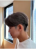 ハイトーン×毛流れセンターパート
