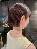 20代30代ミニボブココアブラウン小顔美肌ストレート丸み