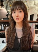 ロングパーマカーリーヘアブリーチパーマウェーブパーマ