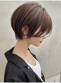 xカット//ホワイトグレージュ/レイヤーカット/チェリーブラウン