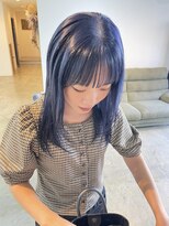 エムドットヘアーサロン(M. hair salon)&nbsp;染めたてから色落ちまでずっとかわいい濃青灰色♪♪