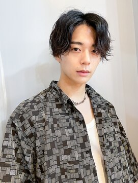 フラッグヘアー 博多駅前店(Flag HAIR) センターパートスパイラルパーマシャドウパーマ