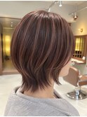 40代50代◎秋カラー◎大人ブランジュハイライト×ショートウルフ