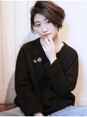 パーマで丸み、ニュアンス前下がりショート【drop 表参道 青山】