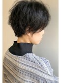大人可愛いルーズ質感無造作パーマ×丸みショートスタイル
