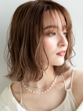 トレヘアー(tRe hair) 切りっぱなしボブレイヤー アッシュブラウン