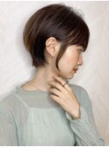 ショート×ハイライト白髪ぼかし×シルキーベージュ[心斎橋]