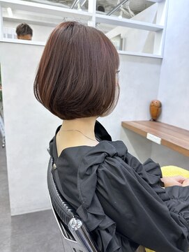 オウル(Owll) 【Owll】大人可愛い 20代30代40代ショートボブ ピンクベージュ