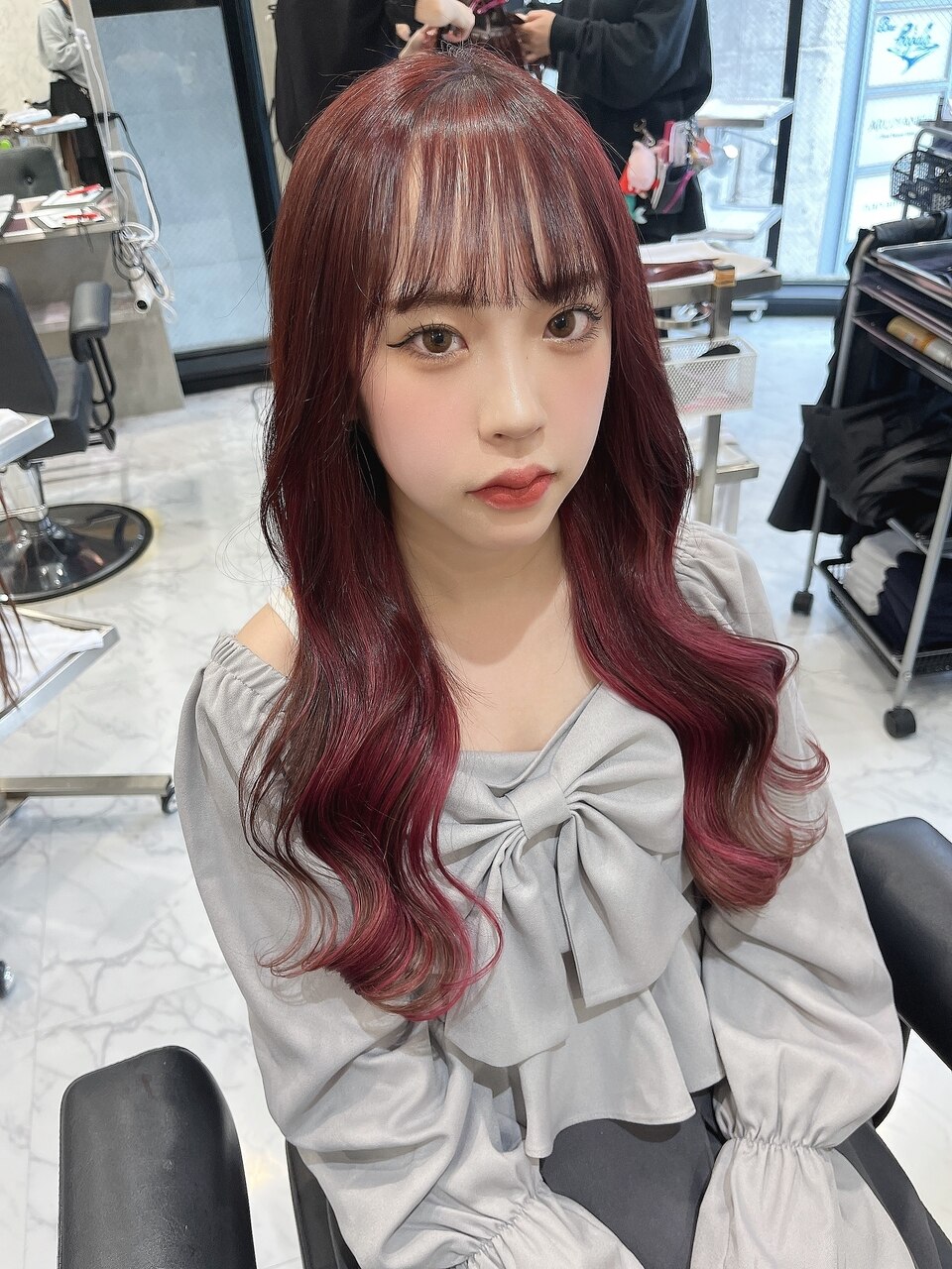 シールエクステ さーさん様 ワインレッド60 アッシュ20 人毛シールエクステカラーサンプル20色(ウィッグ用グッズ)｜ウィッグの